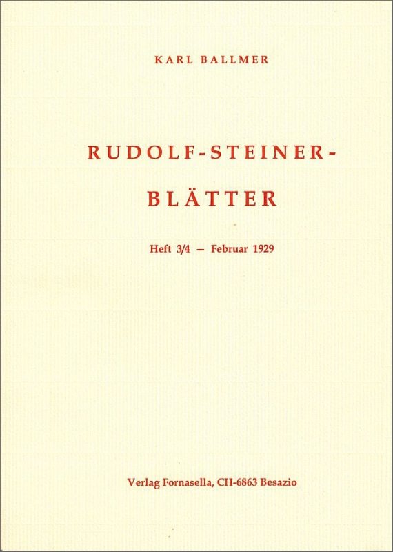 Rudolf-Steiner-Blätter Heft 3/4